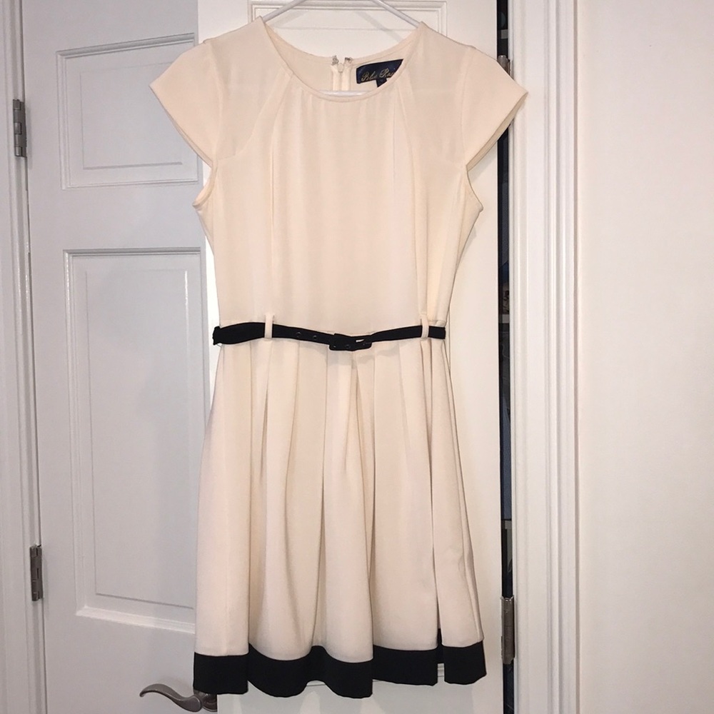 Black and white flows lined dress